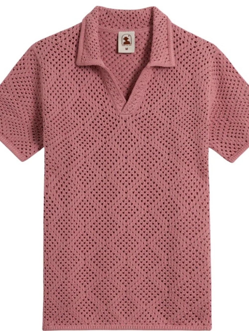 Dandy Del Mar-The Antibes Crochet Polo Shirt - Dawn